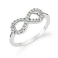 thumbnail image 1 of 925 Sterling Silver Rhodium Plated CZ Infinity Ring, 1 of 1
