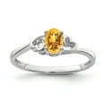 thumbnail image 1 of 925 Sterling Silver Rhodium-Plated Citrine Ring Size 9, 1 of 6