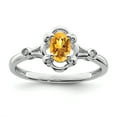 thumbnail image 1 of 925 Sterling Silver Rhodium-Plated Citrine and Diamond Ring Size 5, 1 of 6