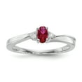 thumbnail image 1 of 925 Sterling Silver Rhodium-Plated Created Ruby Birthstone Ring Size 7, 1 of 6
