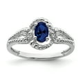 thumbnail image 1 of 925 Sterling Silver Rhodium-Plated Created Sapphire and Diamond Ring Size 6, 1 of 6