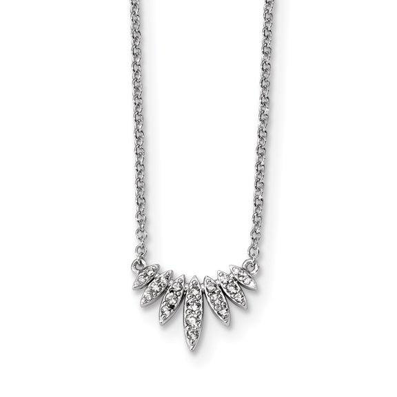 925 Sterling Silver Rhodium-Plated Cubic Zirconia 18in Necklace 18 Inch