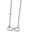 thumbnail image 1 of 925 Sterling Silver Rhodium-Plated Cubic Zirconia Infinity Knot Necklace 18 Inch, 1 of 3