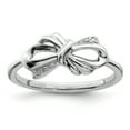 thumbnail image 1 of 925 Sterling Silver Rhodium Plated Diamond Bow Ring Size 7, 1 of 2