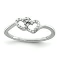 thumbnail image 1 of 925 Sterling Silver Rhodium Plated Diamond Double Heart Promise Ring Size 6, 1 of 2