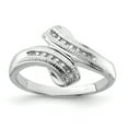 thumbnail image 1 of 925 Sterling Silver Rhodium Plated Diamond Ring Size 7, 1 of 5