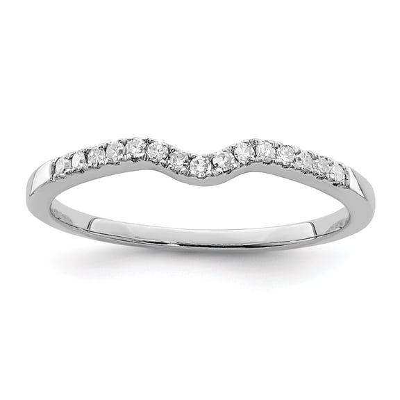 925 Sterling Silver Rhodium Plated Diamond Wrap Ring Size 7