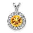 thumbnail image 1 of 925 Sterling Silver Rhodium Plated Diamond and Citrine Pendant, 1 of 7