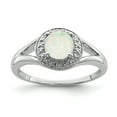 thumbnail image 1 of 925 Sterling Silver Rhodium-Plated Diamond and Created Opal Ring Size 8, 1 of 6