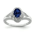 thumbnail image 1 of 925 Sterling Silver Rhodium-Plated Diamond and Created Sapphire Ring Size 5, 1 of 5