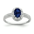 thumbnail image 1 of 925 Sterling Silver Rhodium-Plated Diamond and Created Sapphire Ring Size 9, 1 of 6