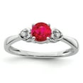thumbnail image 1 of 925 Sterling Silver Rhodium Plated Diamond and Ruby Ring Size 8, 1 of 6