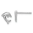 thumbnail image 1 of 925 Sterling Silver Rhodium Plated Dolphin Post Earrings; for Adults and Teens; for Women and Men, 1 of 3