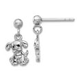 thumbnail image 1 of 925 Sterling Silver Rhodium Plated Enameled Animal Pet Dog Post Long Drop Dangle Earrings 15x7.6mm Wide Dangle Earring f, 1 of 2