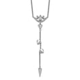 thumbnail image 1 of 925 Sterling Silver Rhodium Plated Evil Eye Cubic Zirconia With 2in Extension Necklace 18 Inch 16.75mm Wide Pendant Neck, 1 of 2