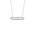 thumbnail image 1 of 925 Sterling Silver Rhodium Plated Fancy Cubic Zirconia Bar Necklace 18 Inch Pendant Necklace for Women, 1 of 2