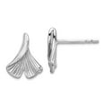 thumbnail image 1 of 925 Sterling Silver Rhodium Plated Floral Leaf Post Earrings 11.5x9.3mm Wide Stud Earring for Women, 1 of 2