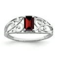 thumbnail image 1 of 925 Sterling Silver Rhodium Plated Garnet Ring Size 9, 1 of 6