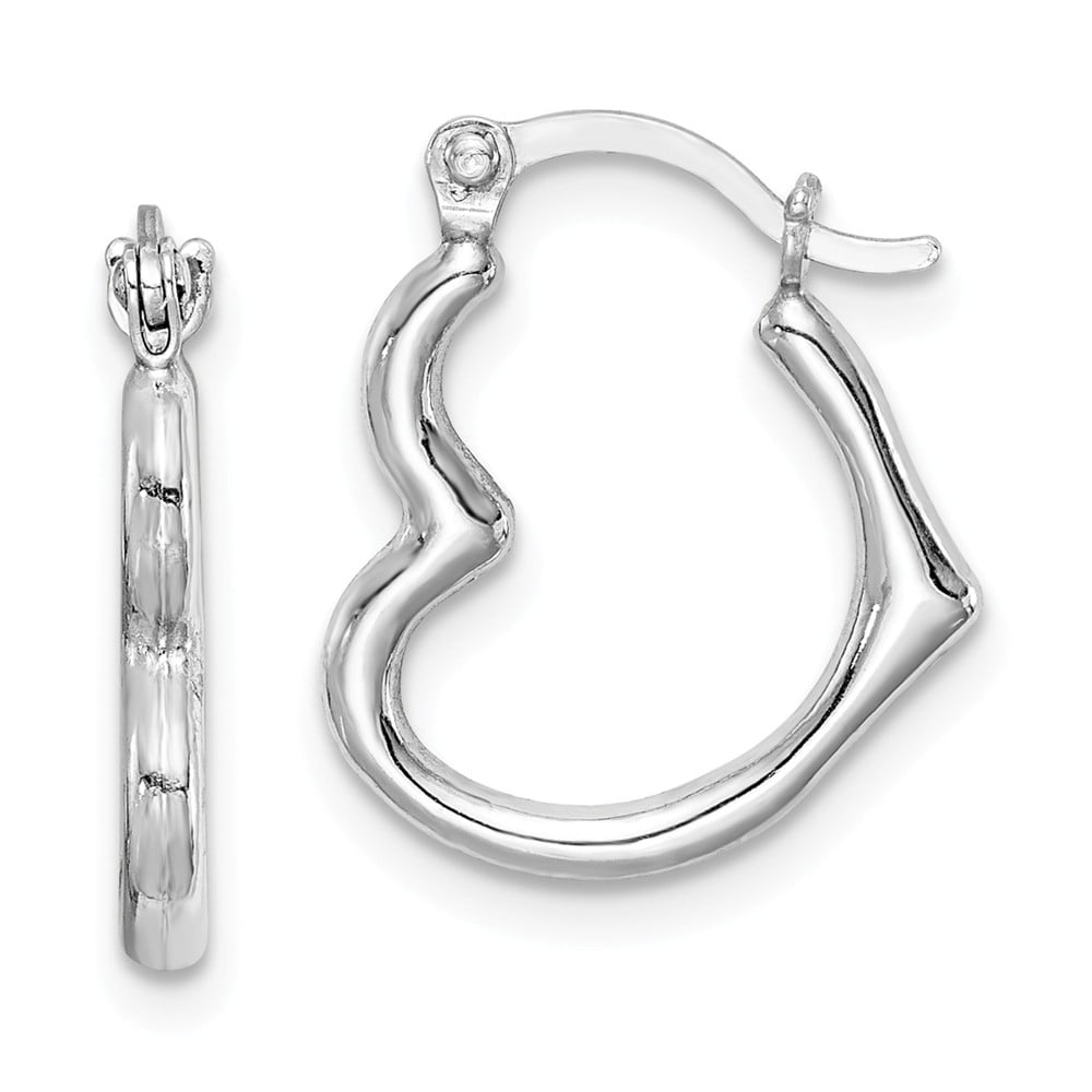 Bonaluna Heart Shaped Hoop Earrings – Gold Or Silver Rhodium Plated, Lightweight Statement Earrings For Women 6 thumbnail image