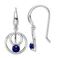 thumbnail image 1 of 925 Sterling Silver Rhodium Plated Lapis Lazuli Long Drop Dangle Earrings 26x11.65mm Wide Dangle Earring for Women, 1 of 2
