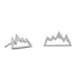 thumbnail image 1 of 925 Sterling Silver Rhodium Plated Mountain Range Earrings Nature in Measure 13.9mm X 7.6mm Stud Earring for Women, 1 of 2
