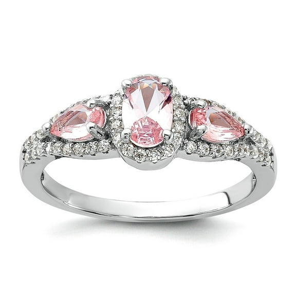 925 Sterling Silver Rhodium Plated Nano Crystal and Cubic Zirconia Ring Size 7 Ring for Women