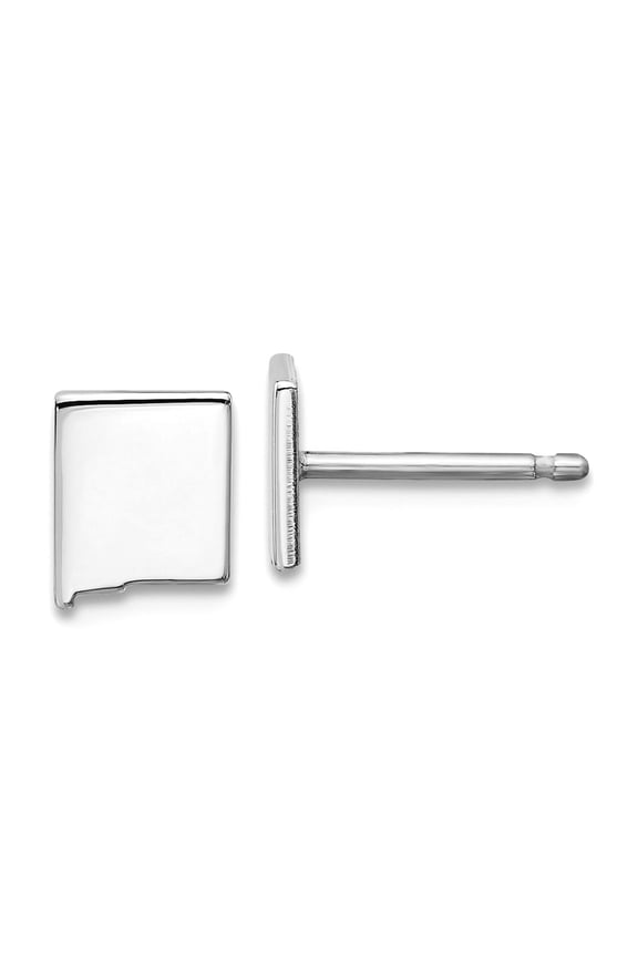 925 Sterling Silver Rhodium Plated New Mexico State Earrings 7.19x5.82mm Wide Stud Earring for Women