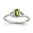 thumbnail image 1 of 925 Sterling Silver Rhodium-Plated Peridot Ring Size 9, 1 of 6
