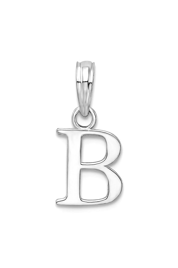 925 Sterling Silver Rhodium Plated Polished Block Letter Name Personalized Monogram Initial -b- Pendant Necklace Pendant