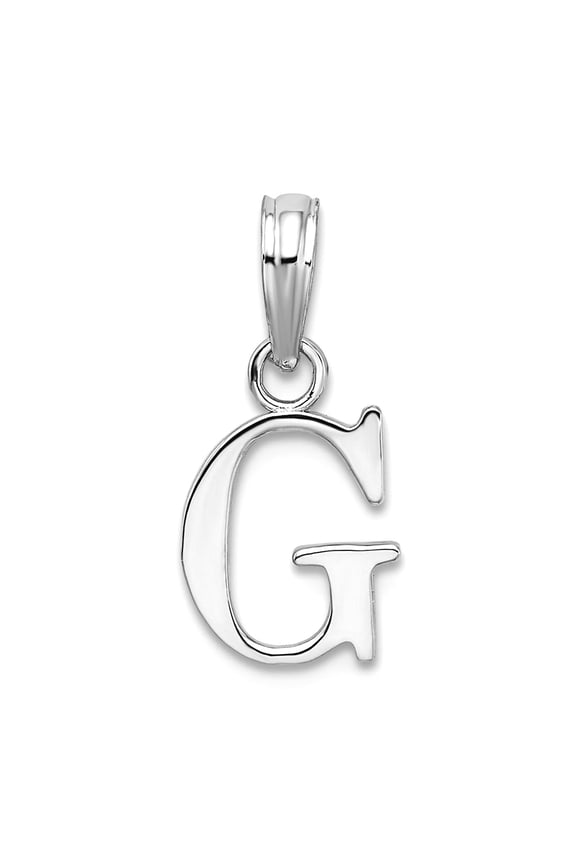 925 Sterling Silver Rhodium Plated Polished Block Letter Name Personalized Monogram Initial -g- Pendant Necklace Pendant
