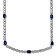 thumbnail image 1 of 925 Sterling Silver Rhodium Plated Polished Blue and White Cubic Zirconia Necklace 17 Inch Pendant Necklace for Women, 1 of 2