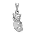 thumbnail image 1 of 925 Sterling Silver Rhodium Plated Polished Cat Pendant Necklace 28.26mm long 3.83mm Thick Pendant for Women, 1 of 2