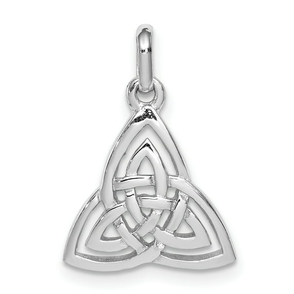 925 Sterling Silver Rhodium Plated Polished Celtic Symbol Shaped Pendant