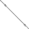 thumbnail image 1 of 925 Sterling Silver Rhodium Plated Polished Knots Plus 1in Extension Anklet 9 Inch Anklet for Women, 1 of 2