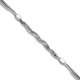 thumbnail image 1 of 925 Sterling Silver Rhodium Plated Polished Multi-strand Braided Brace 7.25 Inch Strand Bracelet for Women, 1 of 2