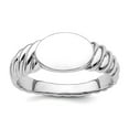thumbnail image 1 of 925 Sterling Silver Rhodium Plated Polished Twist Signet Ring Size 8 2.6mm Wide Ring for Women, 1 of 2