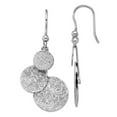 thumbnail image 1 of 925 Sterling Silver Rhodium Plated Radiant Essence Textured Circles Long Drop Dangle Earrings 29.55x15.5mm Wide Dangle E, 1 of 2