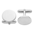 thumbnail image 1 of 925 Sterling Silver Rhodium Plated Round Cuff Links, 1 of 5