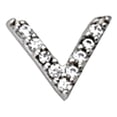 thumbnail image 1 of 925 Sterling Silver Rhodium Plated Single Cubic Zirconia Letter Name Personalized Monogram Initial V Stud Earrings Earri, 1 of 2