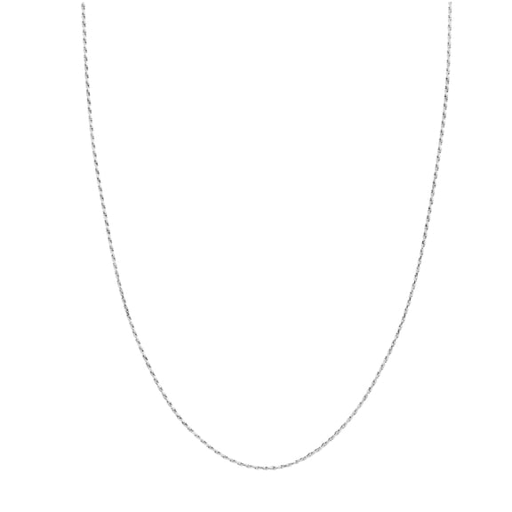 925 Sterling Silver Rhodium Plated Sparkle-Cut Rhodium Rope Chain Necklace 1.3mm 24 Inch Chain Necklace for Women and Me