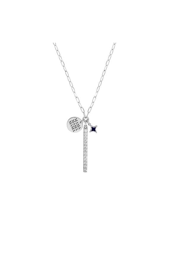 925 Sterling Silver Rhodium Plated Tasli Cubuk Mama Yildizli Kolye 20 Inch Pendant Necklace for Women