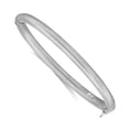 thumbnail image 1 of 925 Sterling Silver Rhodium Plated Textured Bangle 5mm Wide Cuff Bracelet for Women - 15.4 Grams, 1 of 2