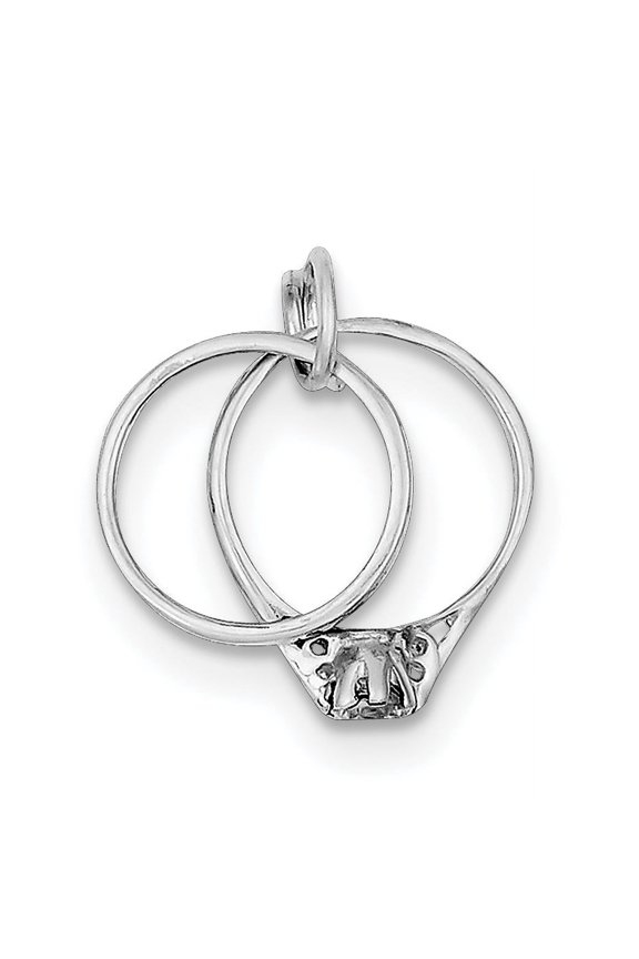 925 Sterling Silver Rhodium-Plated Wedding Ring Set Charm Pendant