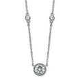 thumbnail image 1 of 925 Sterling Silver Rhodium Plated With Cubic Zirconia Stations With 2in Extension Necklace 16 Inch 7.4mm Wide Pendant N, 1 of 2