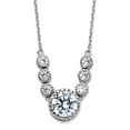 thumbnail image 1 of 925 Sterling Silver Rhodium Plated With Cubic Zirconia With 2in Extension Necklace 16 Inch 9.6mm Wide Pendant Necklace f, 1 of 2