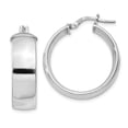 thumbnail image 1 of 925 Sterling Silver Rhodium Plated Women's 7.5mm x 26mm Tube Hoop Earrings, 1 of 4
