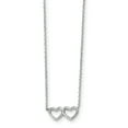 thumbnail image 1 of 925 Sterling Silver Rhodium-Plated with 2in Extension Heart Necklace 16 Inch, 1 of 3