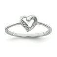 thumbnail image 1 of 925 Sterling Silver Rhodium Polished Diamond Accent Heart Ring Size 6, 1 of 6