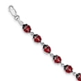 thumbnail image 1 of 925 Sterling Silver Rhodium Polished Enameled Lady Bug Bracelet, 1 of 5