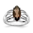 thumbnail image 1 of 925 Sterling Silver Rhodium Smoky Quartz Ring Size 6, 1 of 6